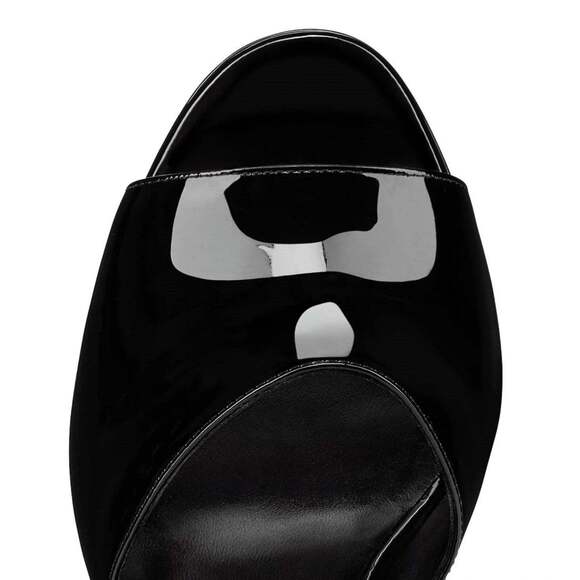 Christian Louboutin Miradona 120 Black Patent Ankle Strap Sandal Heel Pump 35 - Picture 6 of 12